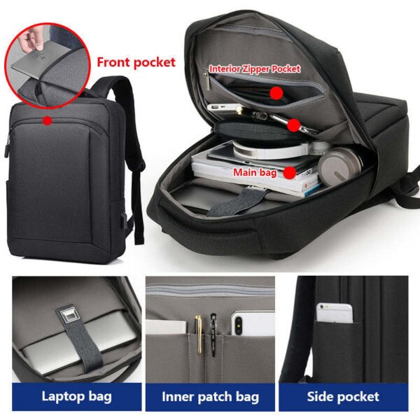 A9007 business usb laptop backpack - Image 3