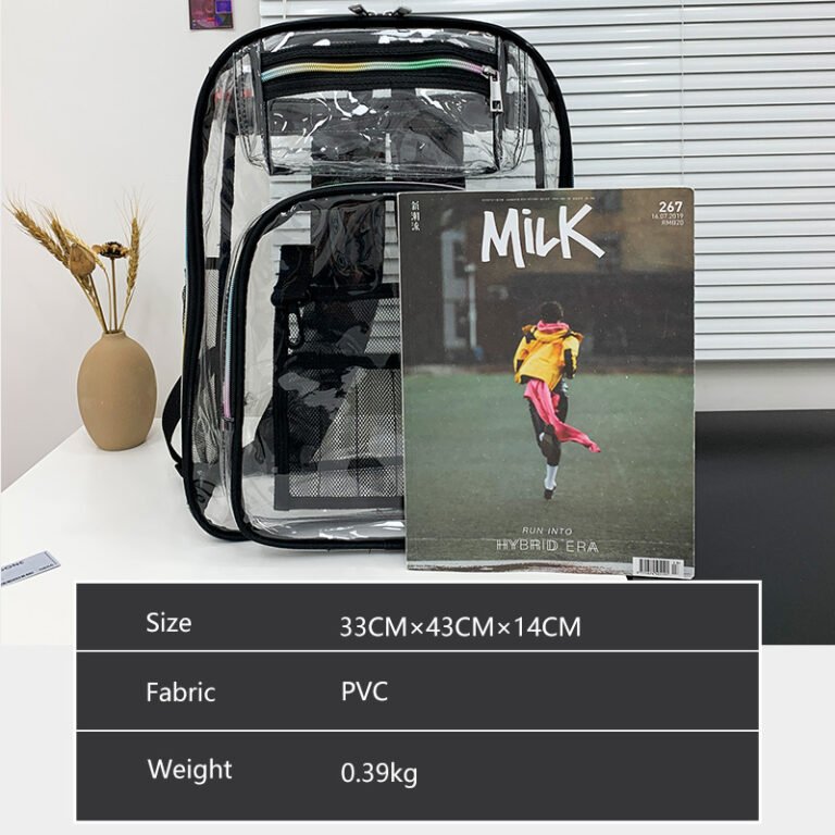 BL8871 Bulk clear backpack Schoolbag - Image 3
