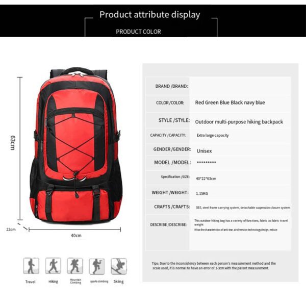 HW1830 Outdoor Hiking Backpack - Image 6